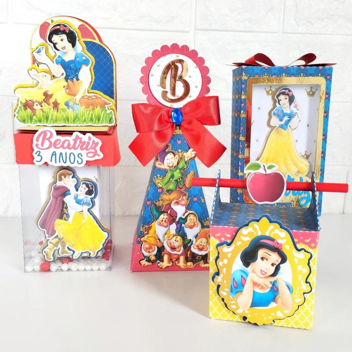 Kit de Caixinhas Personalizadas - Tema Branca de Neve