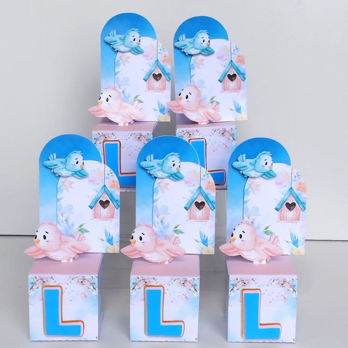 Kit 10 caixinhas Cubo Cenário Personalizada – Tema Jardim Encantado - Image 3