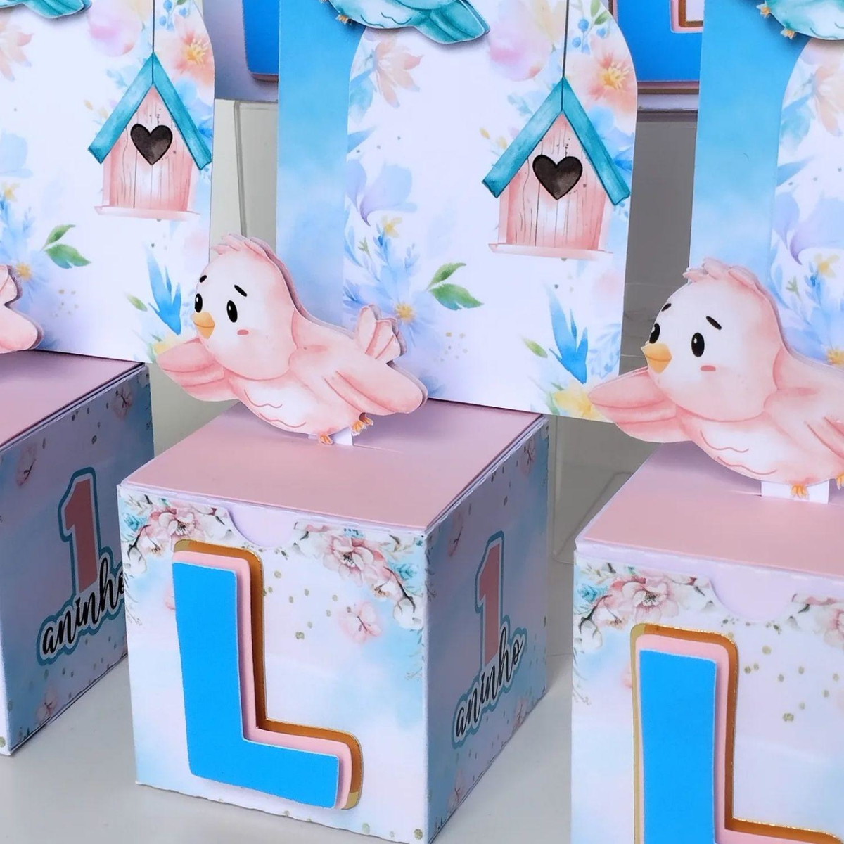 Kit 10 caixinhas Cubo Cenário Personalizada – Tema Jardim Encantado - Image 2