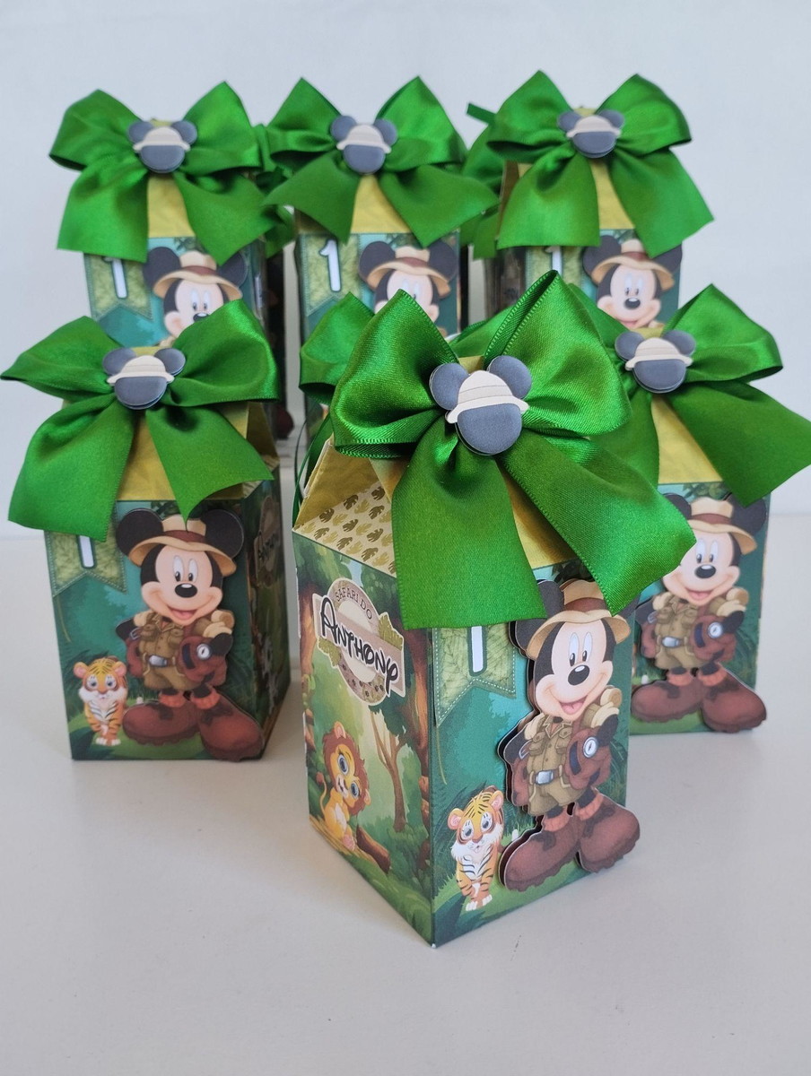 Kit 10 caixinhas Milk Box Personalizadas- Tema M.i.c.k.e.y Safari - Image 2