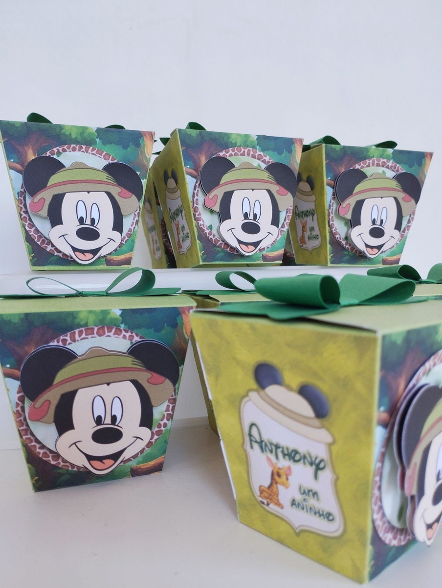 Kit 10 caixinhas Sushi Personalizadas- Tema M.i.c.k.e.y Safari - Image 2