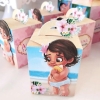 Kit 10 Caixinhas Cubo com alça Personalizadas - Tema Moana Baby