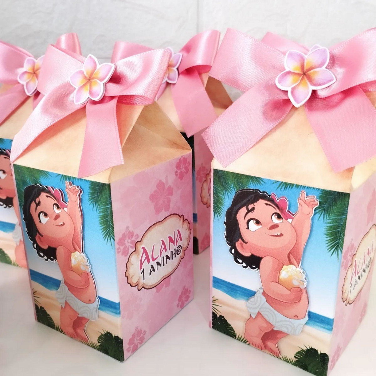 Kit 10 caixinhas Milk Box Personalizada – Tema Moana Baby