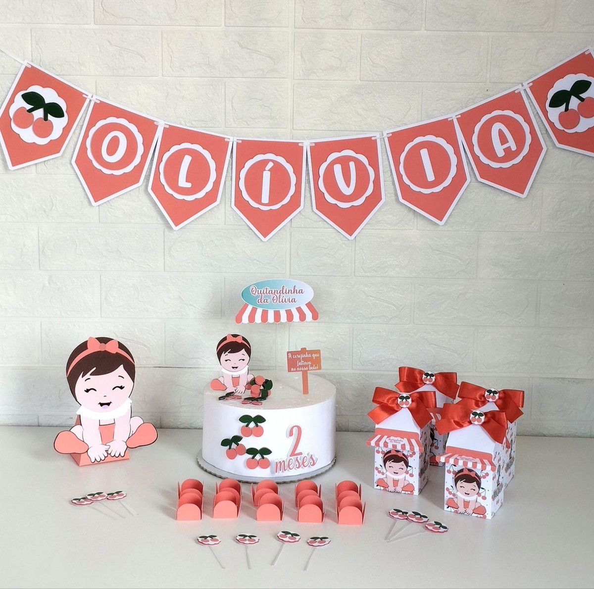 Kit Festa Mesversário – Tema Cerejinha