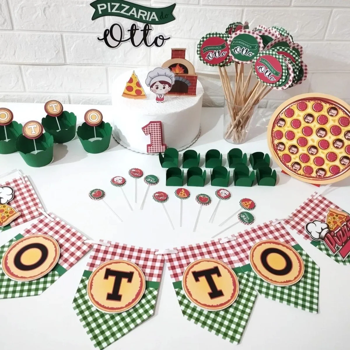 Kit Festa Personalizada - Tema Pizzaria