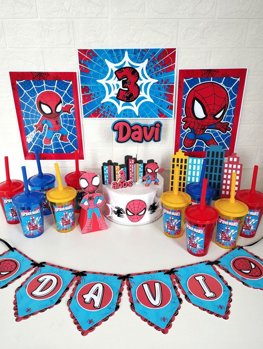Kit Festa Personalizada - Tema Homem Aranha