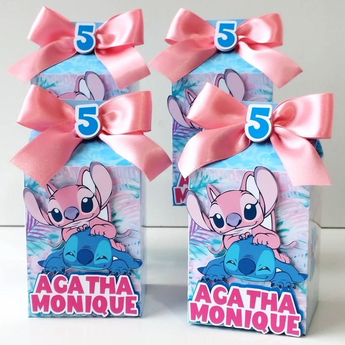 Kit 10 caixinhas Milk Box Personalizada – Tema Stitch