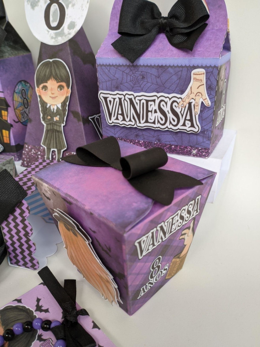 frete reduzido Kit Festa Personalizada - Tema Wandinha - Image 3