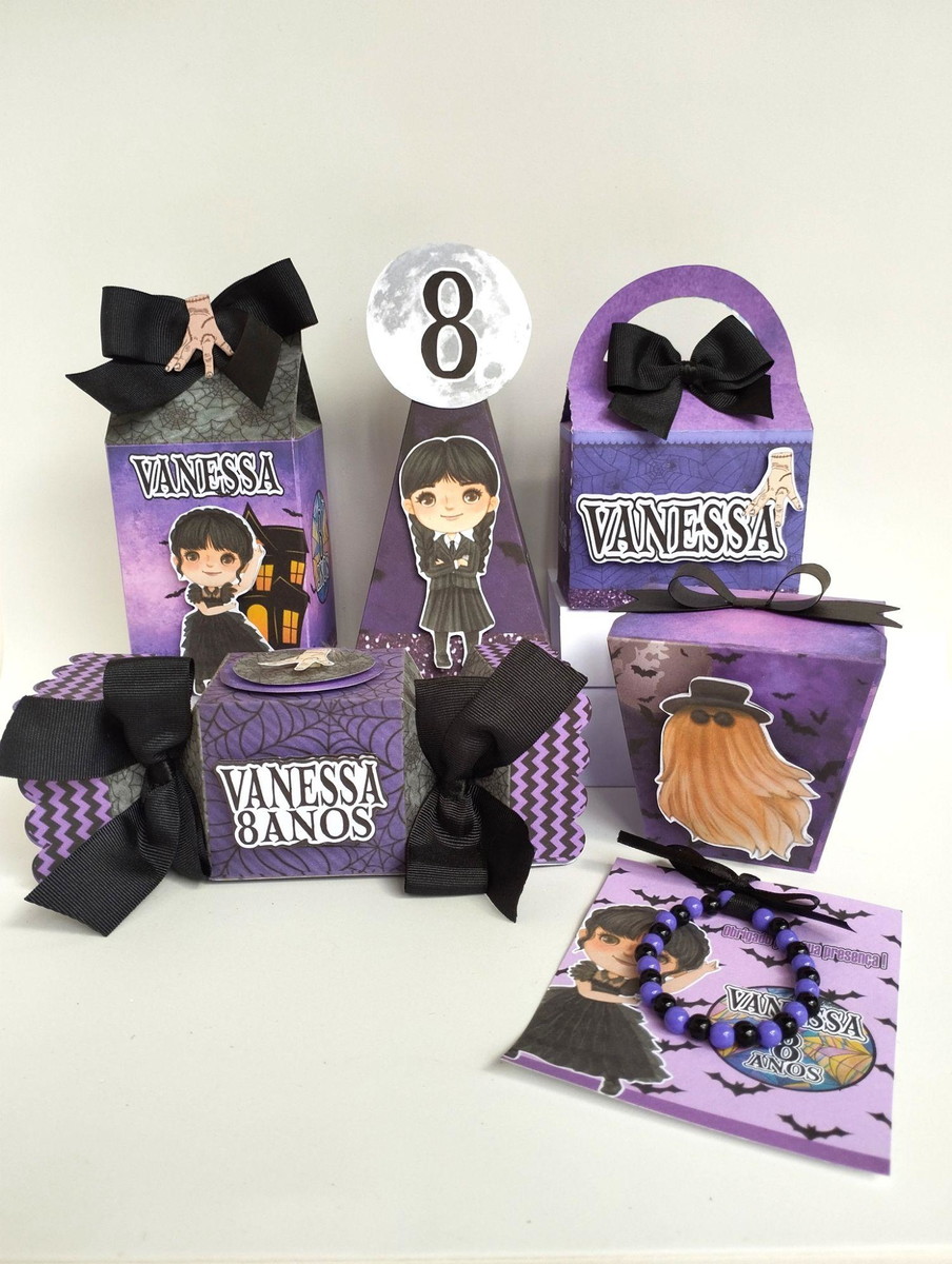 frete reduzido Kit Festa Personalizada - Tema Wandinha